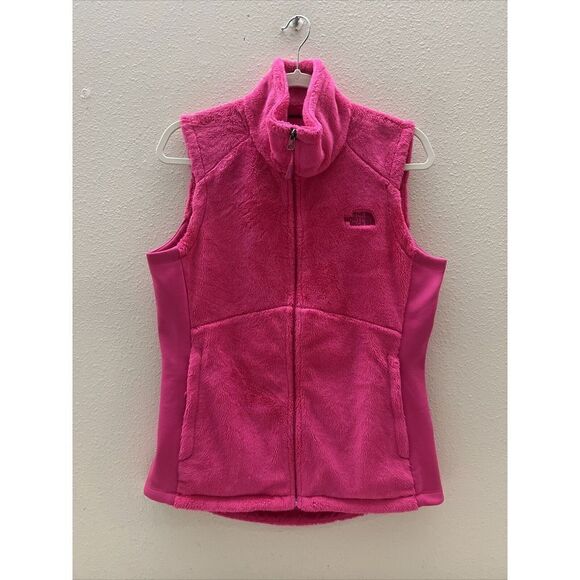 The NORTH FACE Women Sz Medium Furry Fleece Vest Bright Pink - Picture 1 of 13
